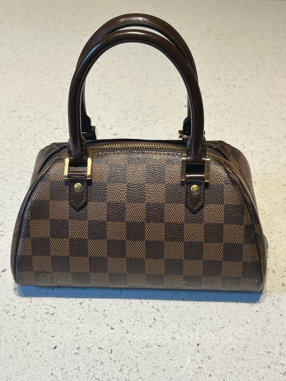 Louis Vuitton Ribera Brown Checkered Dome Satchel Bag
